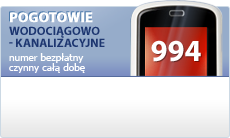 Pogotowie wodociągowo-kanalizacyjne (numer bezpłatny, czynny całą dobę)